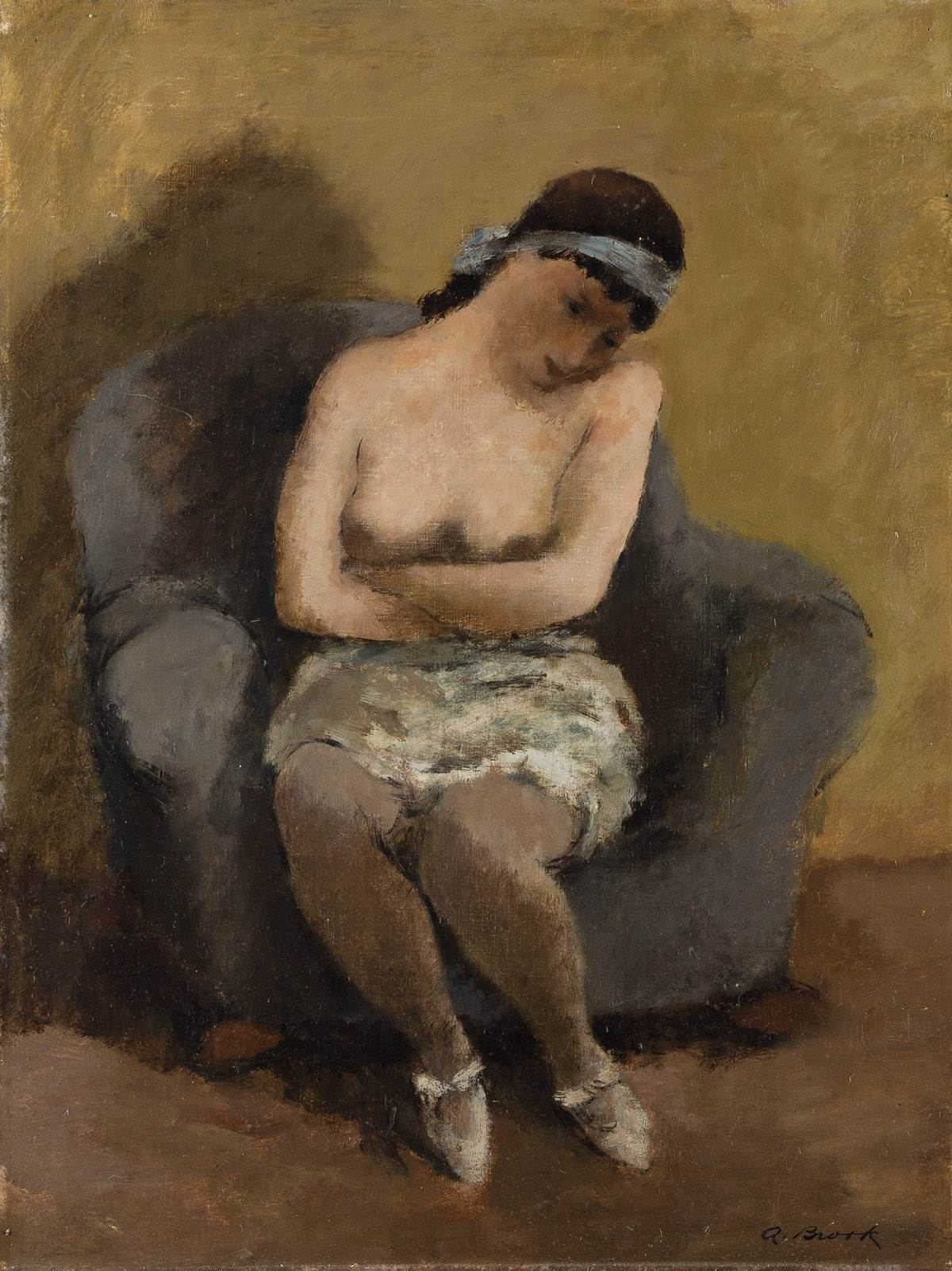ALEXANDER BROOK (1898-1980) Untitled (Seated Half Nude).
